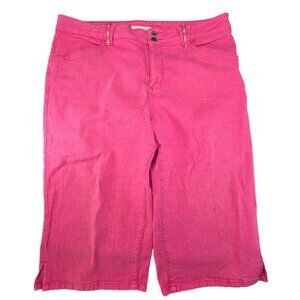 Coldwater Creek Womens Pink Capri Pants Mid-Rise Size 16P Cotton Blend jj3910